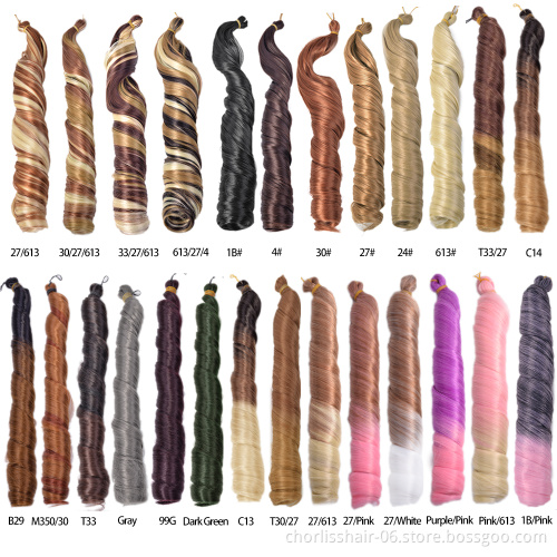 Wholesale Price  Prestreched Spiral Curl Crochet Braiding Hair French Curly Extensions For Braids Synthetic Hair Attachments